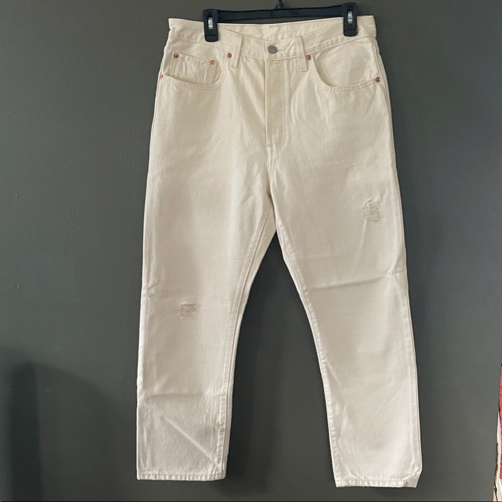 Levi's Off-White Straight Leg Jeans